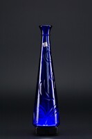 Zwiesel glas Germany cobalt blue, moonlit, art glass vase, vintage.