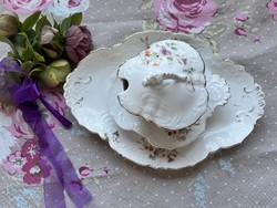 Beautiful small sauce or mustard tray and tray from the Art Nouveau period