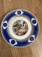 Beautiful Czechoslovak scene with richly gilded ornament plate