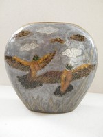 Handmade bird copper vase