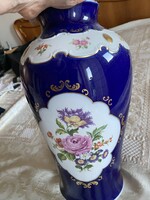 Large cobalt flower patterned vase
