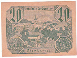 Austrian emergency money 20 heller 1920 1st issue