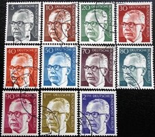Bb39-70p / Germany - Berlin 1970 dr. Gustav Heinemann i. Line of stamps sealed