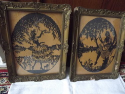 Two pictures under glass in a frame using the scissor technique