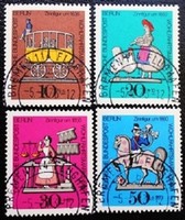 Bb348-51p / Germany - Berlin 1969 welfare : pewter figurines stamp set stamped