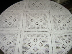 Beautiful antique white hand crocheted tablecloth
