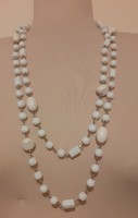 Long, white retro plastic and porcelain? Necklace