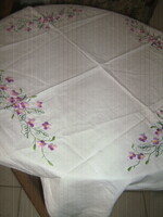 Beautiful violet embroidered tablecloth