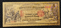 24 Karat Gold Plated America $5 Banknote Replica