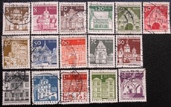 Bb286-90p / Germany - Berlin 1966 Brandenburg Gate stamp set stamped