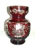 Beautifully polished solid cast glass vase
