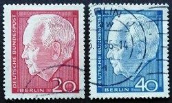 Bb234-5p / Germany - Berlin 1964 Heinrich Lübke i. Line of stamps sealed