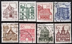 Bb242-9p / germany - berlin 1964 buildings stamp set stamped