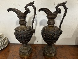 A pair of antique bronze vases for sale