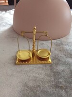 Mini copper scale + 2 mini lamps