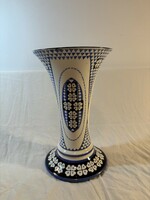 Blue earthenware vase