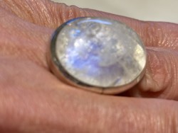 Beautifully dramatic huge stone 10.2 Gram 52 sterling silver ring