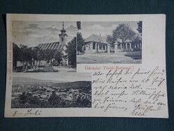 Postcard, Turkish balint, mosaics, church, view, villa castle, 1901