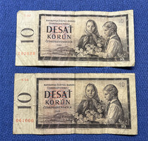 10 Czechoslovak crowns/ Korun 1960