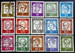 Bb198-213p / Germany - Berlin 1961 famous Germans stamp set stamped