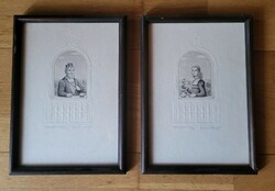 Artner Margit, 2 pieces marked, etching, in a glazed frame