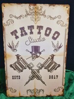 Tatto studió Vintage fém tábla ÚJ! (61)