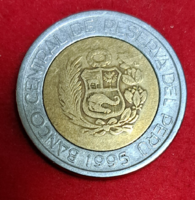 1995. Peru with 5 soles bimet (1601)