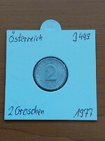 Austria 2 groschen 1977 alu. In a paper case
