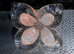 Muránói      üveg virág gyertyatartó ? -szép kézműves darab