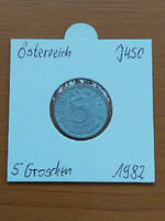 Austria 5 groschen 1982 zinc, in paper case