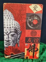 Buddha dekorációs  Vintage fém tábla ÚJ! (49-7394)