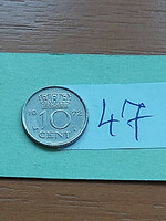 Netherlands 10 cents 1972 nickel, Queen Juliana 47