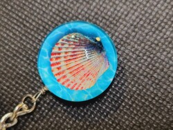 Treasures of the Sea Double Glass Lens Keychain New!