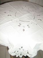 Beautiful white rosette floral tablecloth