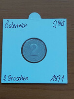 Austria 2 groschen 1971 alu. In a paper case