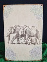 Indian elephant - mandala vintage metal sign new! (43-7377)