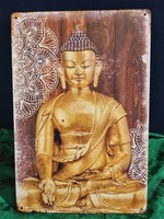 Buddha  Vintage fém tábla ÚJ! (44)