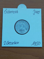 Austria 2 groschen 1950 alu. In a paper case