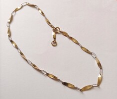 14K yellow-white gold anklet