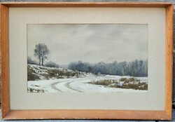 Lajos Dobroszláv (1902-1986): winter landscape