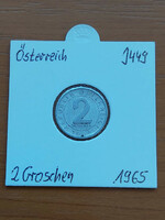 Austria 2 groschen 1965 alu. In a paper case