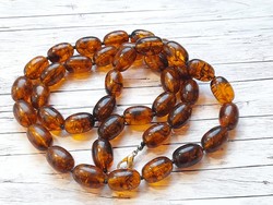 Long imitation amber necklace