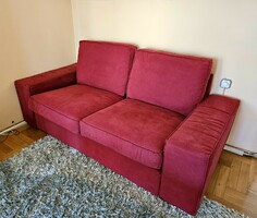 Burgundy Ikea Kivik sofa