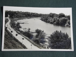 Képeslap,Postcard,Baja, Kamarás Duna részlet, faúsztatás, 1930-40