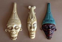 Zahajszky László falimaszk 3 db ALKUDHATÓ Art deco