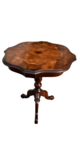 Antique-style zigzag inlaid round table