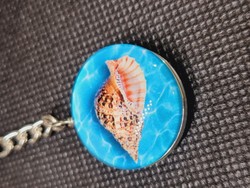 Treasures of the Sea Double Glass Lens Keychain New!