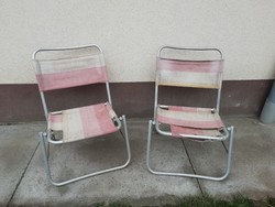 Retro alumínium gyerek camping székek, 2db