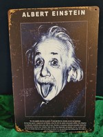 Albert Einstein Vintage fém tábla ÚJ! (60)