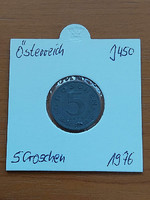 Austria 5 groschen 1976 zinc, in paper case